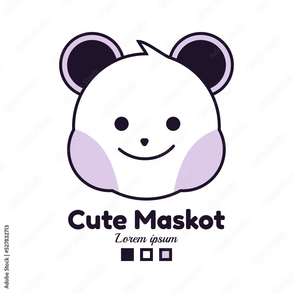 Cute bear Head fit for Logo, Mascot, business, product, sticker, print, cover book, icon, etc 