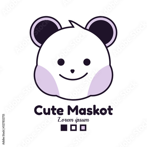 Cute bear Head fit for Logo, Mascot, business, product, sticker, print, cover book, icon, etc 