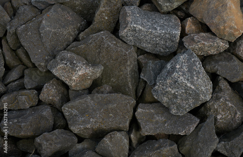 The texture of a large granite cobblestone