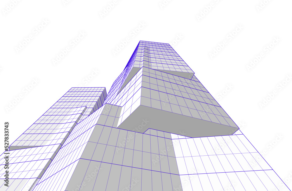 Linear architectural drawing vector illustration Linear architectural drawing vector illustration