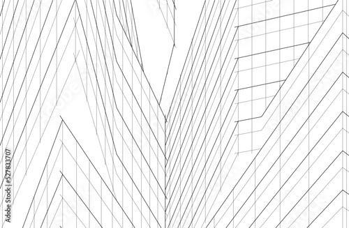 Linear architectural drawing vector illustration