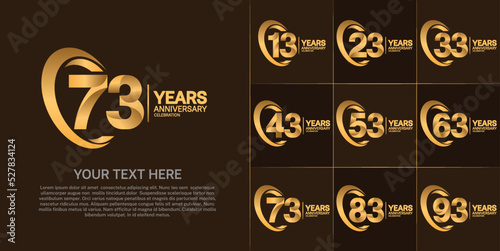 set of anniversary golden color number can be use for celebration event © CRIMSONRED