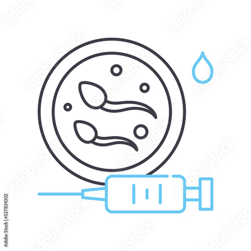 artificial insemination line icon, outline symbol, vector illustration, concept sign