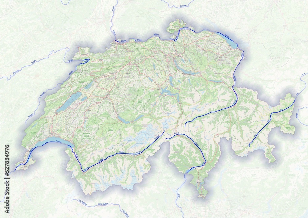 Switzerland Physical Map With Important Rivers The Capital And Big 1000 F 527834976 PSPEQcVdVi2CHGp1c665Y6SjmeSf7hLo