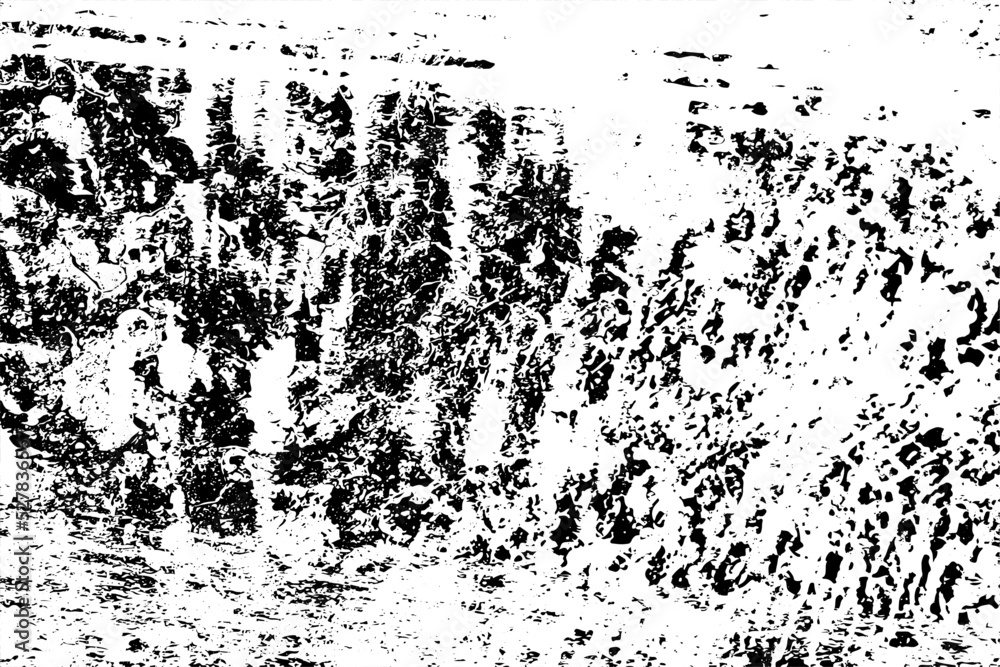 Obraz premium Grunge black and white vector texture. Monochrome dirty background. Abstract worn surface