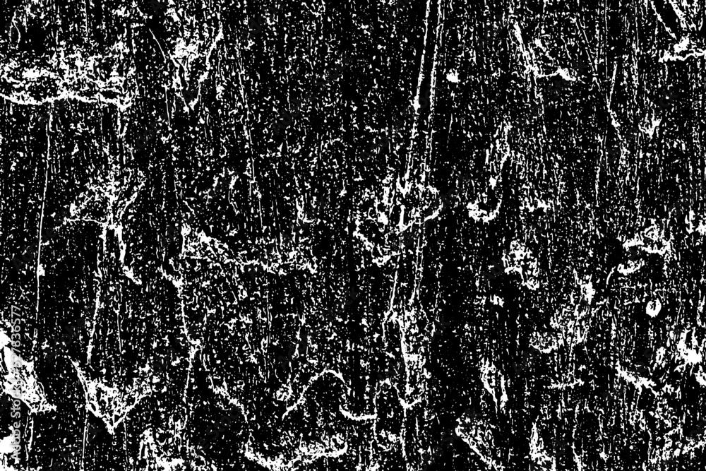Obraz premium Black and white grunge texture. Abstract dirt stains, scratches, chips. Worn Surface pattern