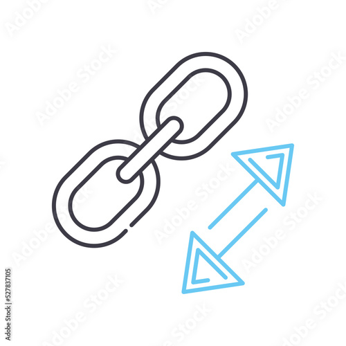 backlink line icon, outline symbol, vector illustration, concept sign