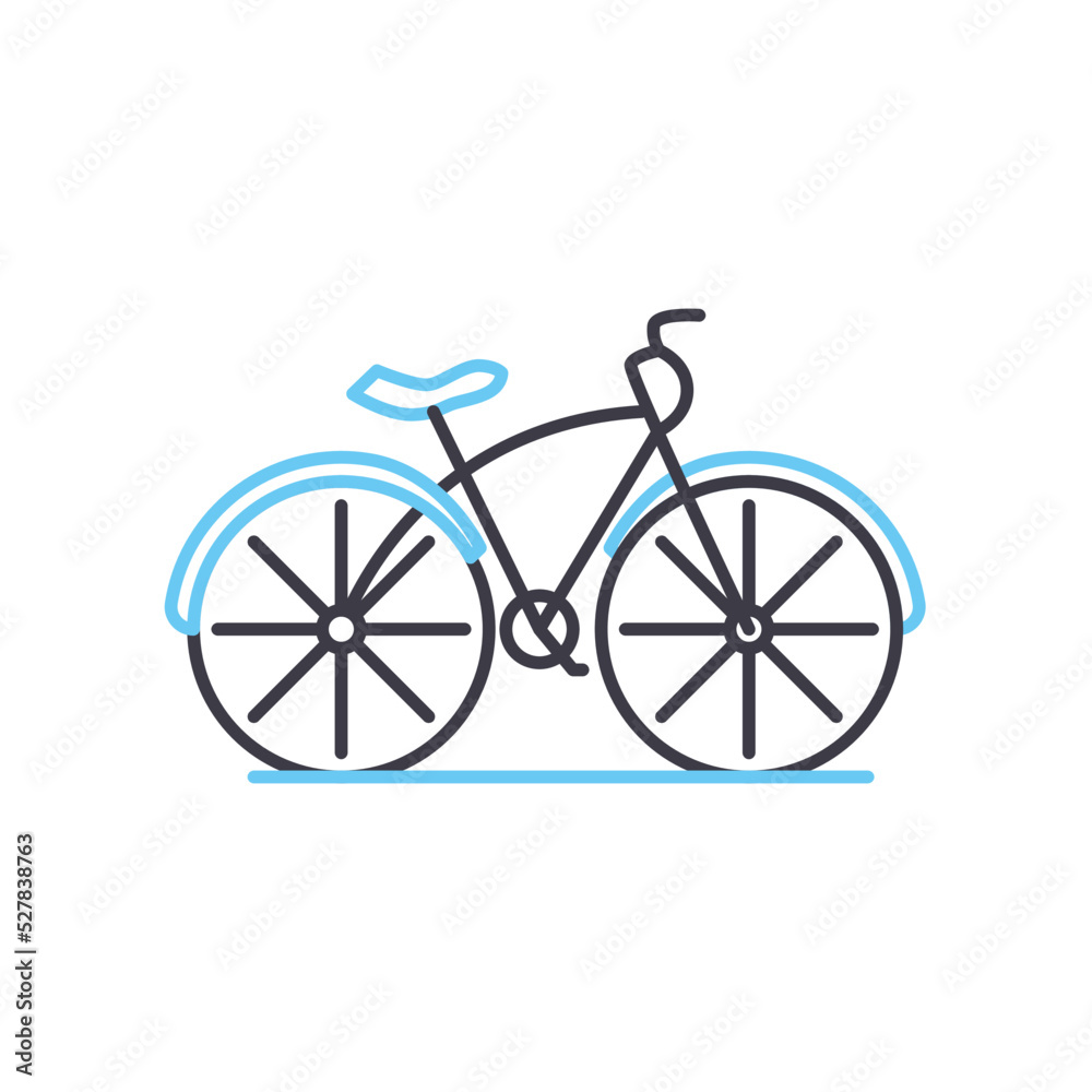 bicycle line icon, outline symbol, vector illustration, concept sign