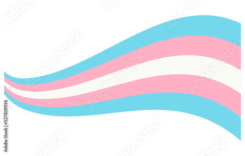 Transgender Pride Wavy Flag LGBTQ  symbol Isolated vector illustration on white background