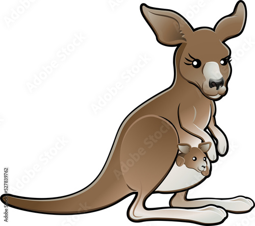 Cute Vector Kangaroo Illust...