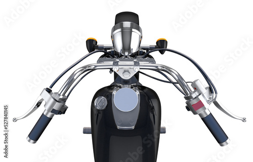 Motorcycle Steering Bar View Illustration. Biking 3D Illustration
