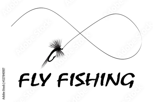fly fishing design vector flat isolated illustration