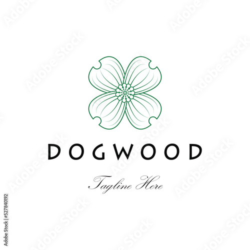 dogwood logo icon design vector flat isolated illustration