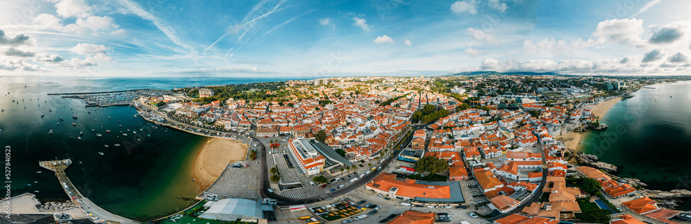 Panoramic aerial view of Cascais in Lisbon region, Portugal