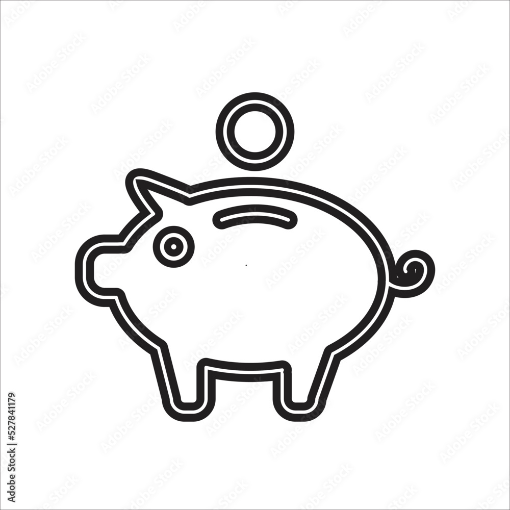 piggy bank icon minimalist design art