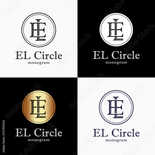 Vintage Letter EL LE Circle Classic Font Luxury Identity Lawyer Business Notary Firm Logo Design Vector