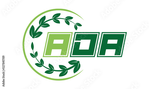 ADA Three-letter natural logo design, vector template. | monogram logo | abstract logo | wordmark logo | font logo | lettermark logo | business logo | brand logo |