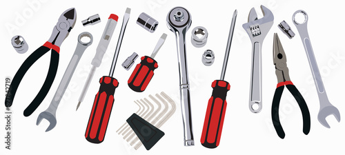 Set of tools, different repair tools.
