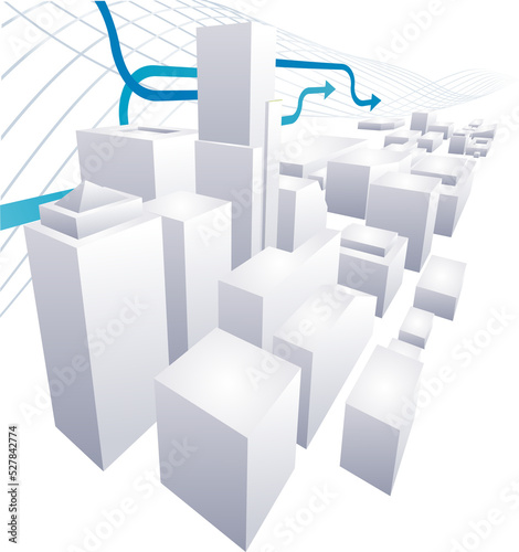 3D City conceptual abstract...
