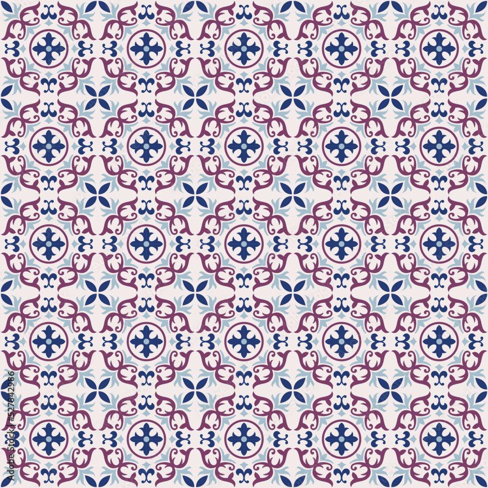 Tile Floral Vintage Seamless Pattern