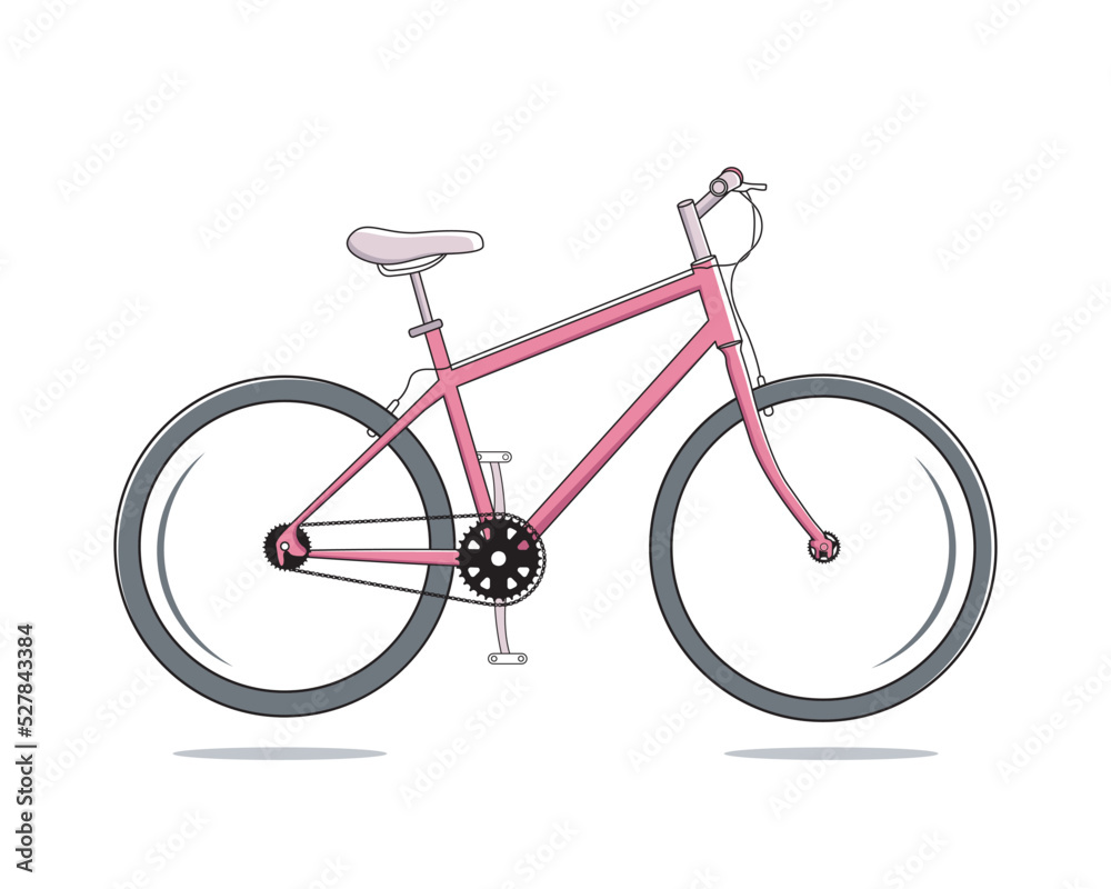 Obraz premium Bicycle vector illustration isolated on white background, Classic bike vector illustration