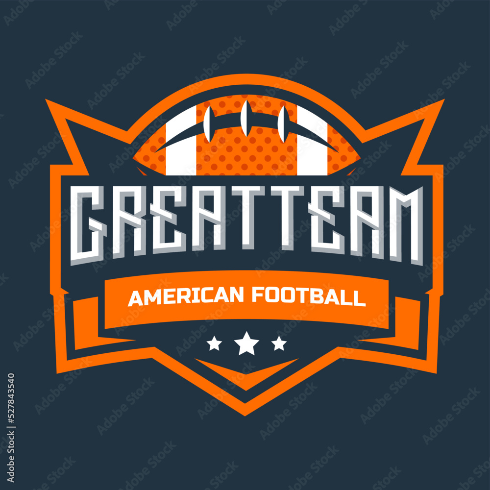 Sports logos, games in American football. Football logo. American