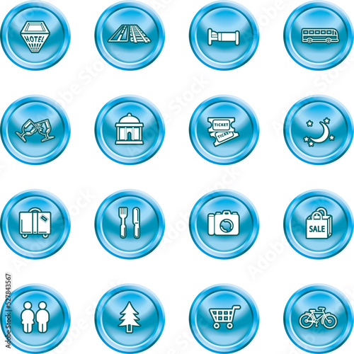tourist icons set