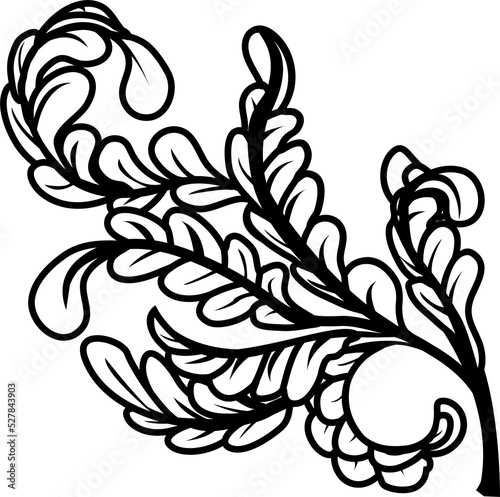 Black and white leaves
