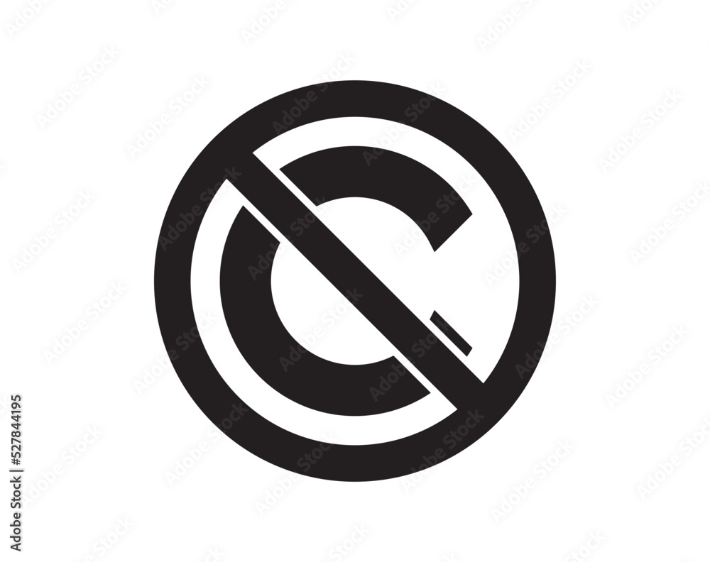 Creative commons public domain. Copyright, copy writing or bookmark icon. Vector symbol of prohibition. Non copyright icon sign. Free to use. Without legal recognition. Graphic design illustration. Creative commons public domain. Copyright, copy writing or bookmark icon. Vector symbol of prohibition. Non copyright icon sign. Free to use. Without legal recognition. Graphic design illustration.
