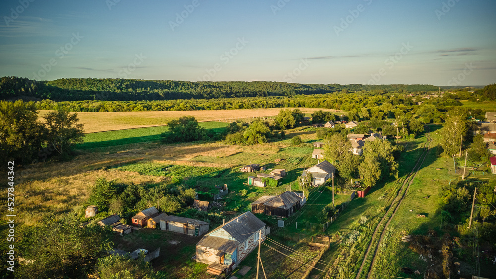 Naklejka premium aerial photography of a dying village