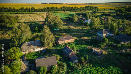 aerial photography of a dying village photo