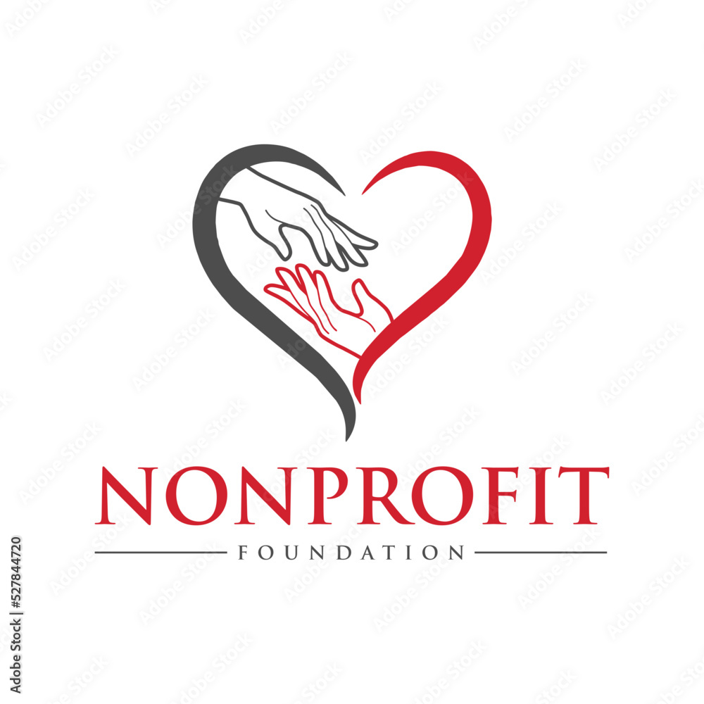 Hand help logo and symbols for charity