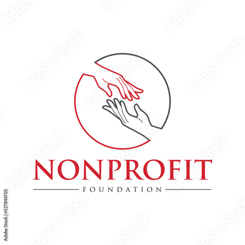 Hand help logo and symbols for charity