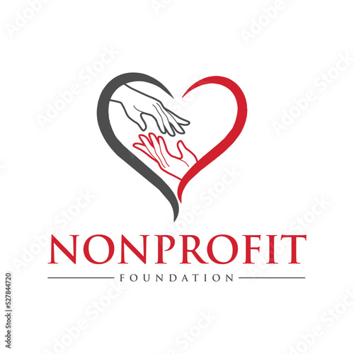Hand help logo and symbols for charity