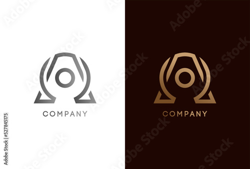 Alpha omega logo design inspiration, vector illustration