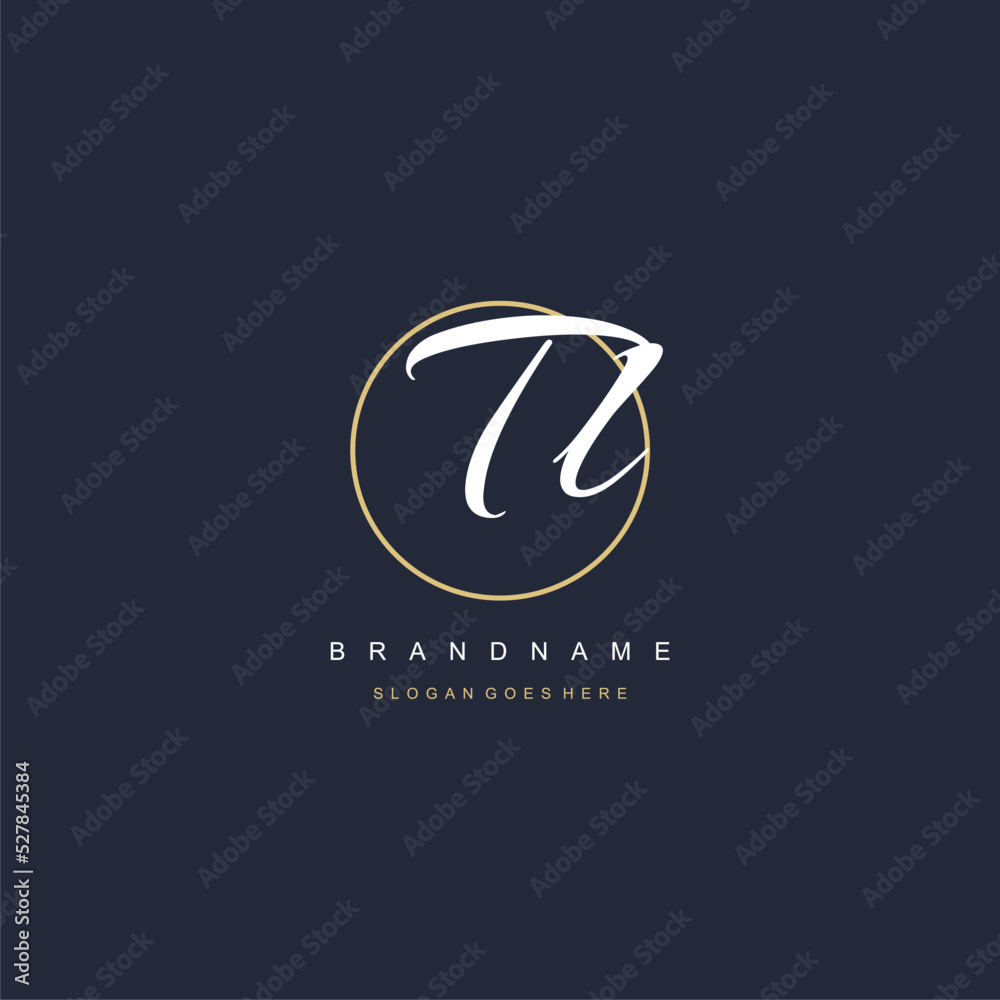 Initial letter TL logo monogram feminine style with circle line design ...