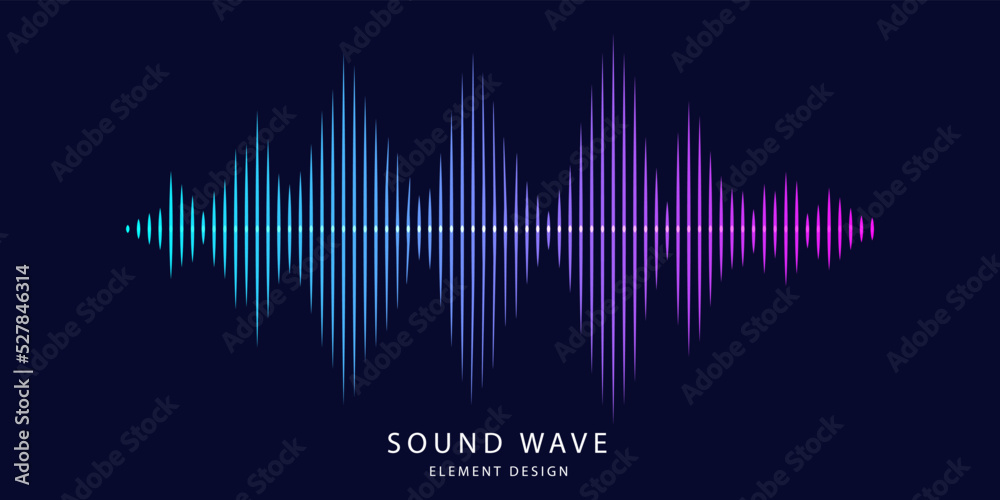 Modern Sound wave vector background. rhythm of sound wave equalizer isolated on dark background. Vector illustration - EPS 10