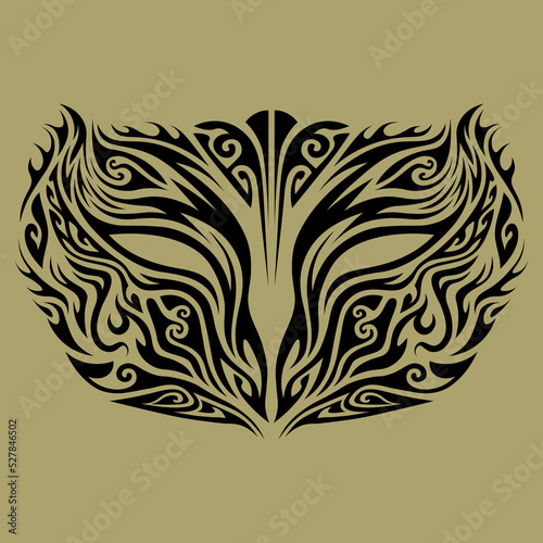 vintage elegant swirls pattern with owl carnival mask