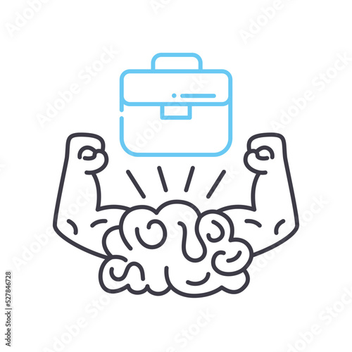 business strenght line icon, outline symbol, vector illustration, concept sign