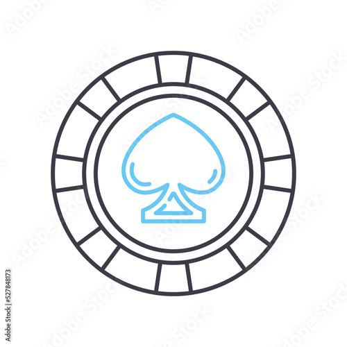 casino chips line icon, outline symbol, vector illustration, concept sign