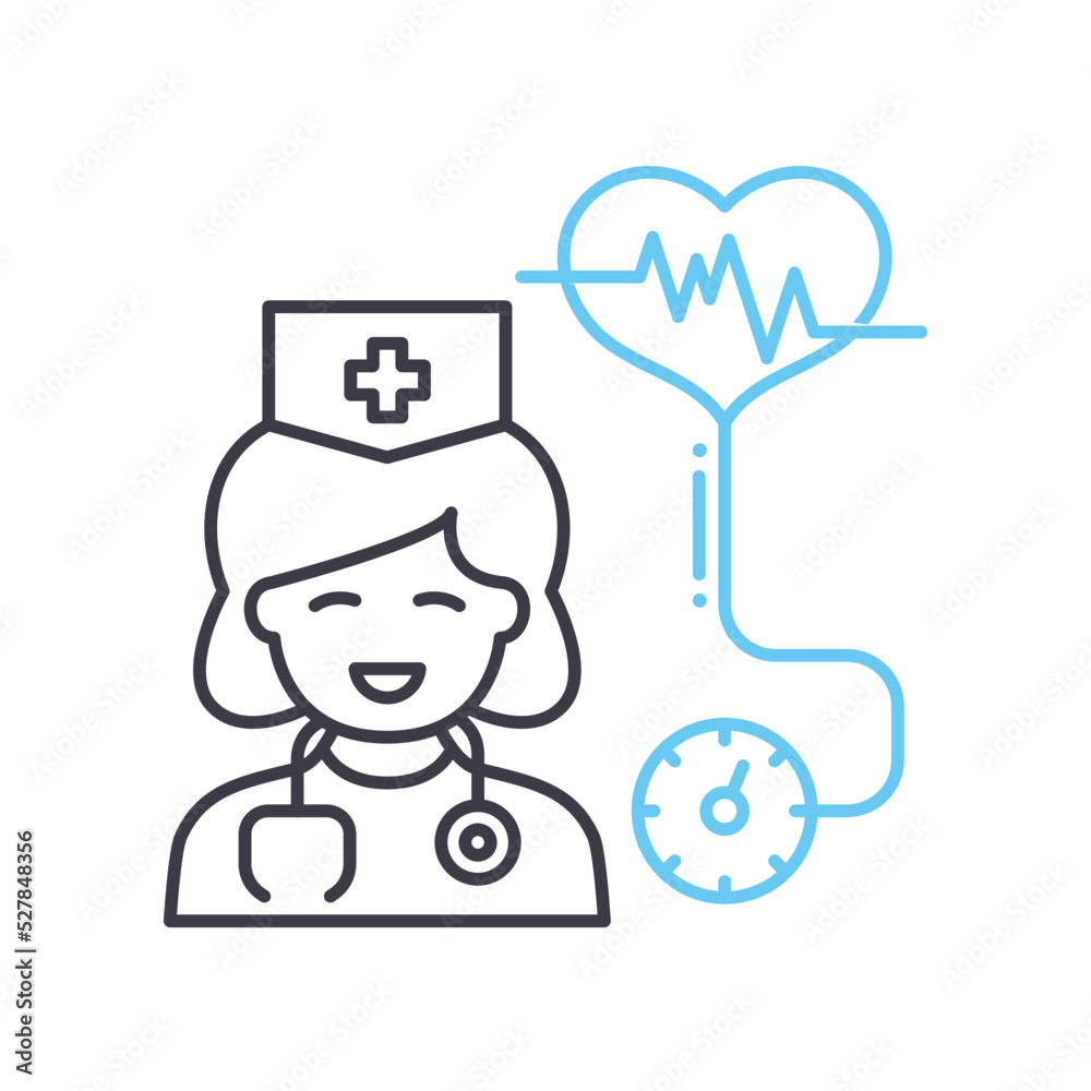 cardiologist line icon, outline symbol, vector illustration, concept sign