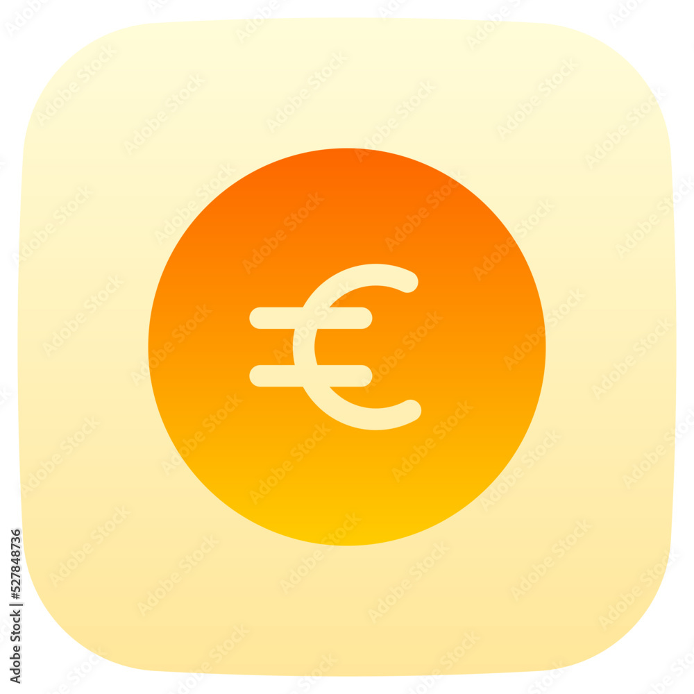 Obraz premium euro flat gradient icon