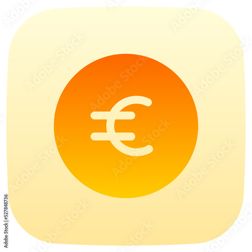 euro flat gradient icon