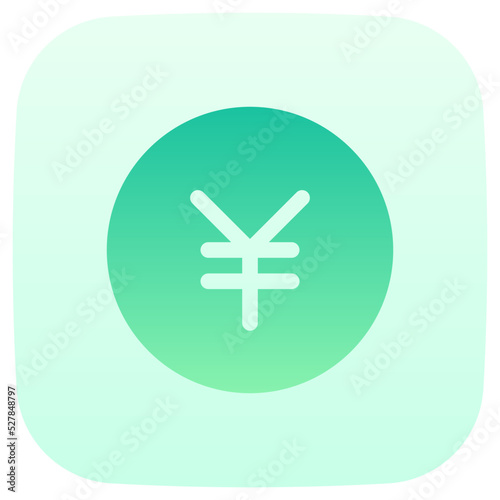 yen flat gradient icon