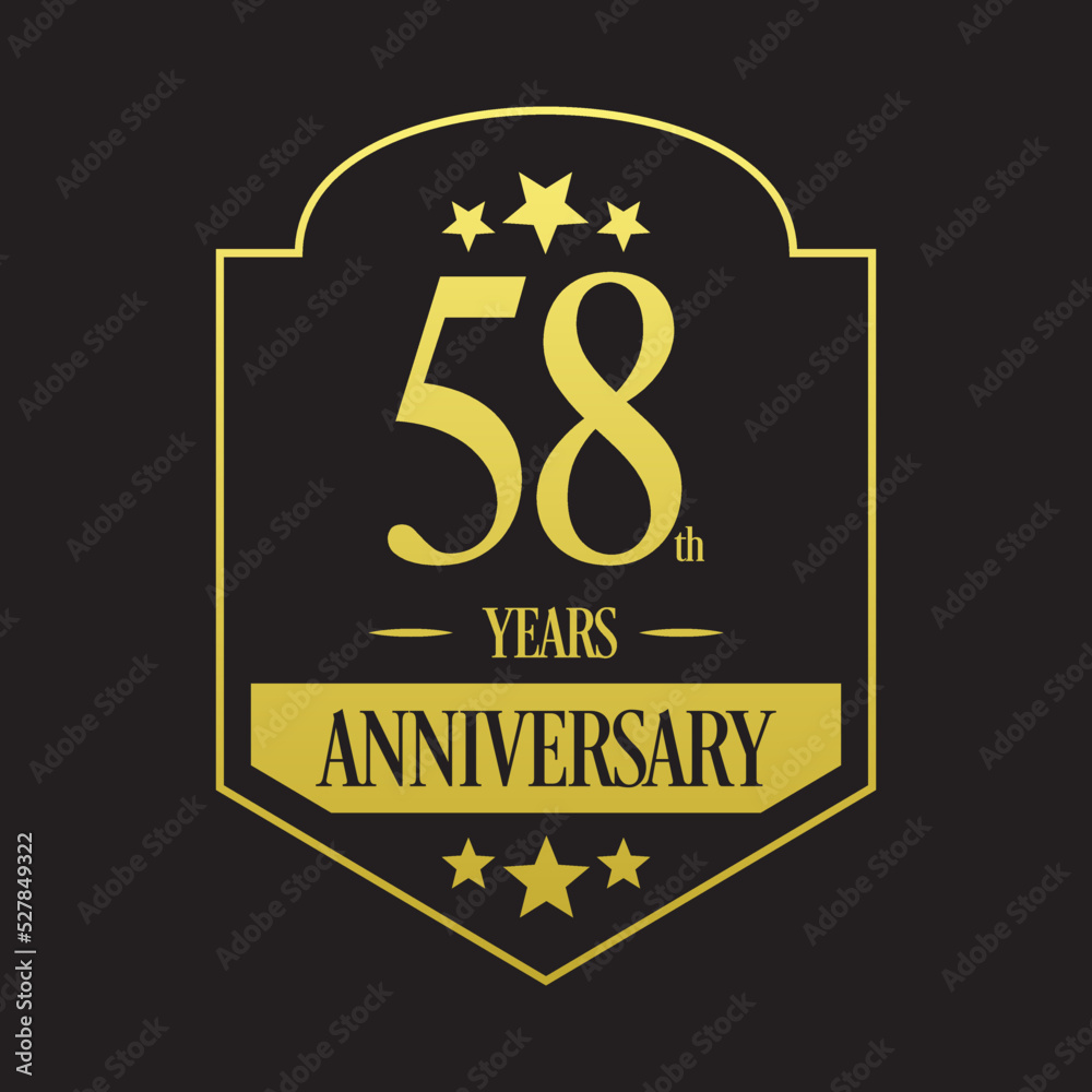 Luxury 58th years anniversary vector icon, logo. Graphic design element Luxury 58th years anniversary vector icon, logo. Graphic design element