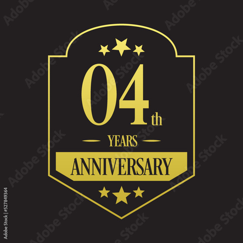 Luxury 4th years anniversary vector icon, logo. Graphic design element