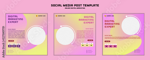 Social media post template feminine modern design , for digital marketing online or poster marketing template