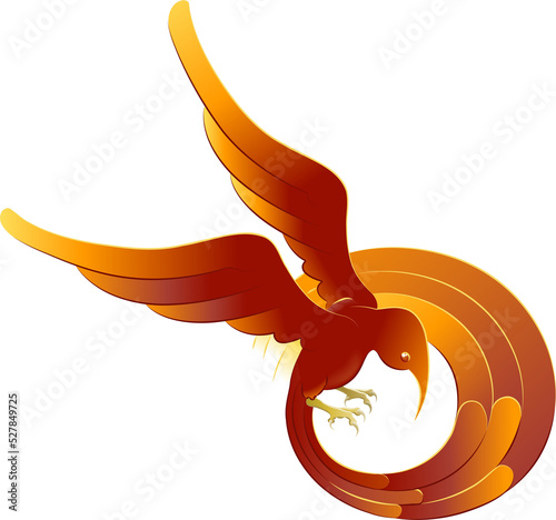 A swooping fiery bird