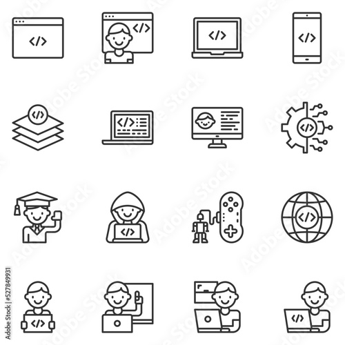 kids coding icon vector , studying, game, development, robotics