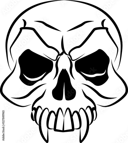 Canvas Print Illustration of a skull